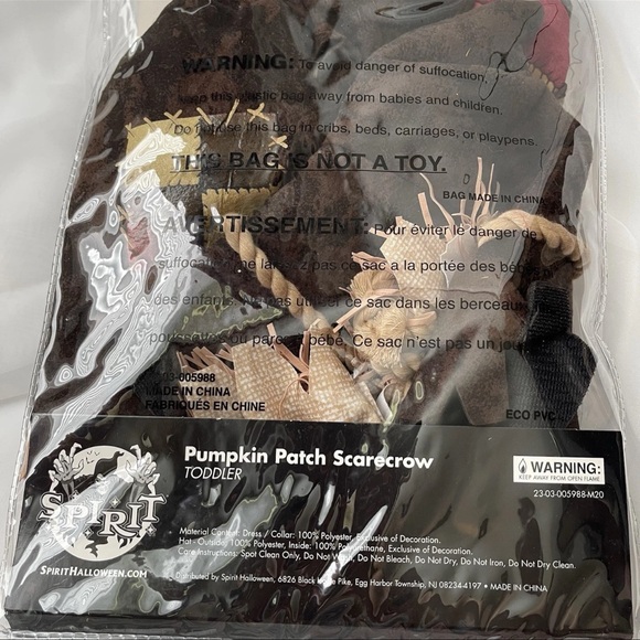 Child's Pumpkin Patch Scarecrow Costume Spirit Halloween 2TToddler - Picture 5 of 5